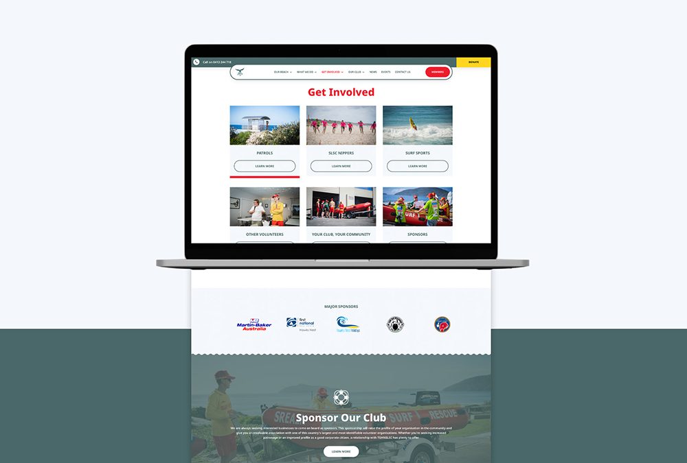 Website Design for Tea Gardens Hawks Nest SLSC